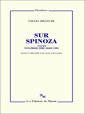 cover image of Sur Spinoza